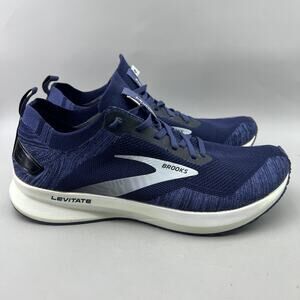 Brooks Levitate 4 Running Shoes Men Size 9.5 Blue Knit Comfort Cushion Sneakers